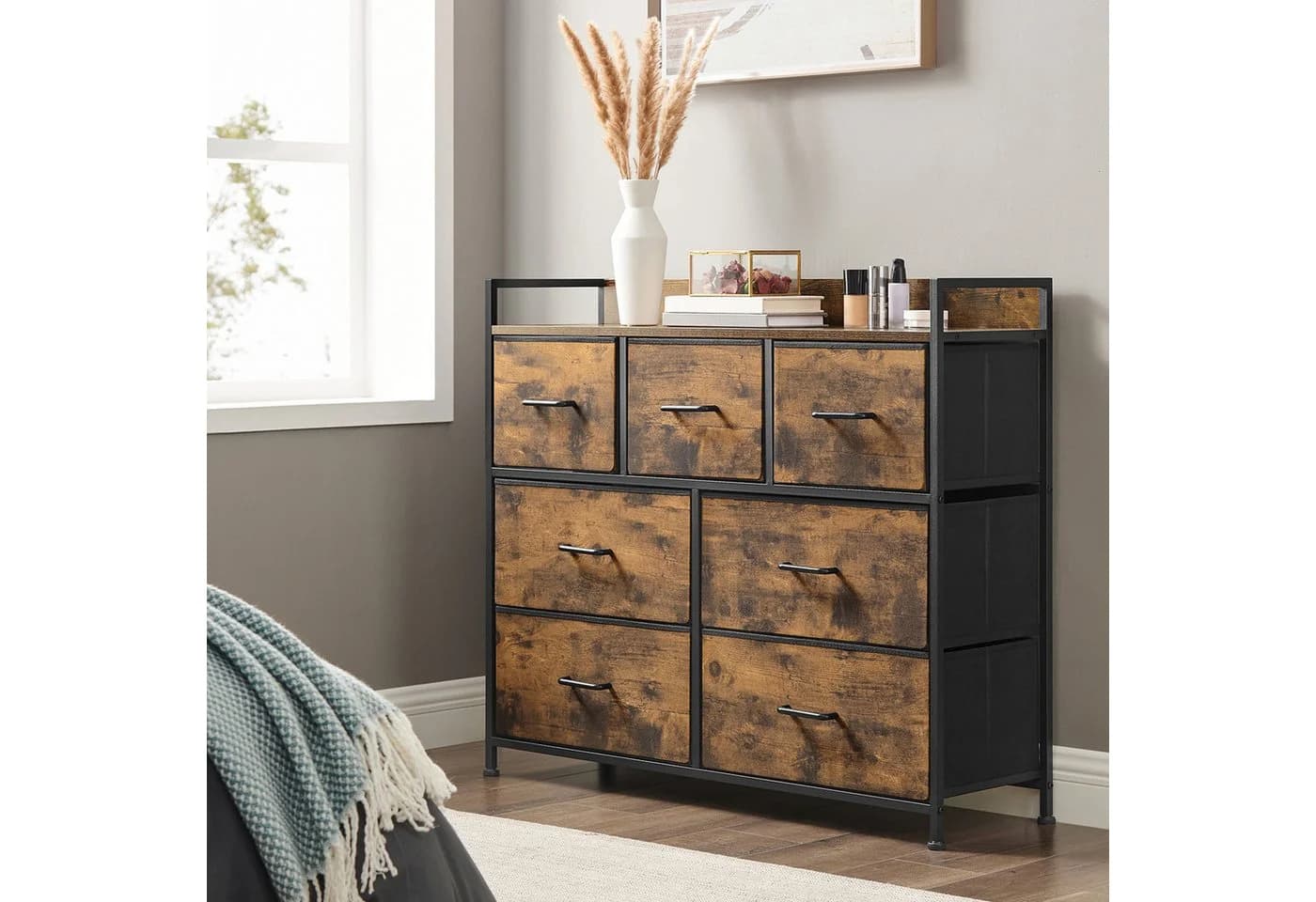 SONGMICS Kommode 7 Schubladen Industrie-Design 98x85x28,5cm - Bild 2