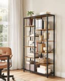 VASAGLE Bücherregal Standregal Schwarz Holzoptik 100x170 cm Bild 2