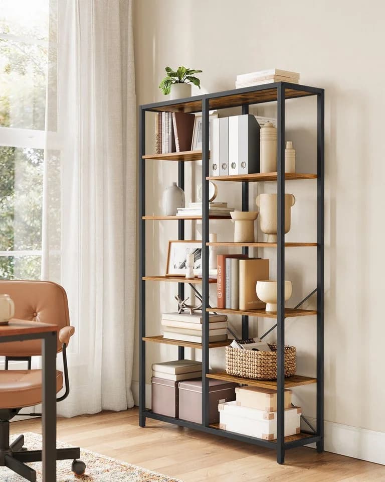 VASAGLE Bücherregal Standregal Schwarz Holzoptik 100x170 cm - Bild 2