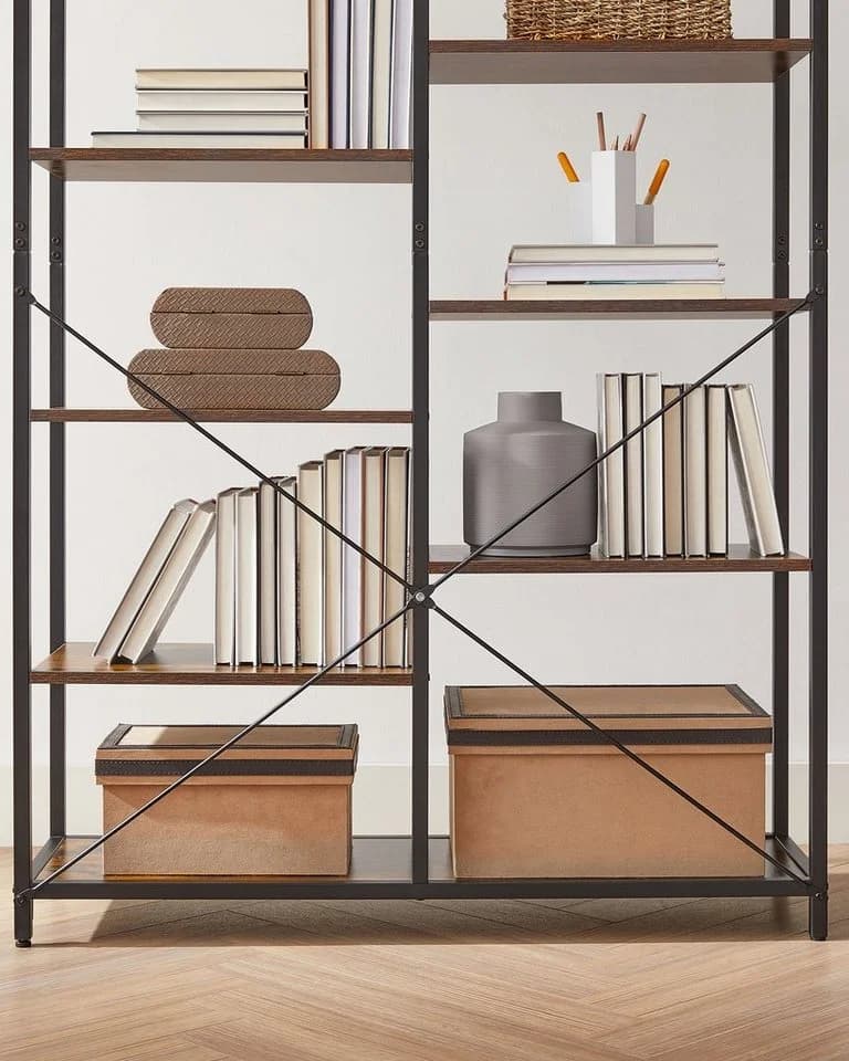 VASAGLE Bücherregal Standregal Schwarz Holzoptik 100x170 cm - Bild 5