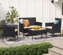 SONGMICS Gartenlounge-Set 4-tlg. Schwarz/Taupe Bild 2