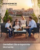 SONGMICS Gartenlounge-Set 4-tlg. Schwarz/Taupe Bild 3