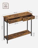 VASAGLE Konsolentisch Flurtisch Beistelltisch Sofatisch 2 Schubladen Braun Bild 3