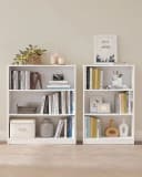 VASAGLE Bücherregal Standregal Raumteilerregal Weiß 93-121,5cm Bild 3
