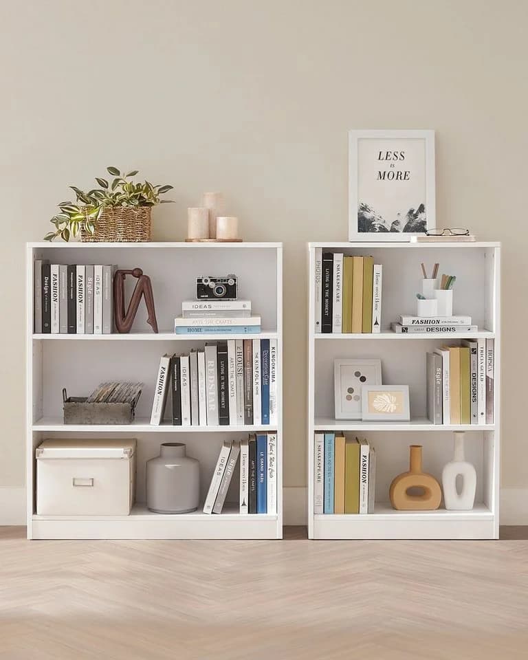 VASAGLE Bücherregal Standregal Raumteilerregal Weiß 93-121,5cm - Bild 3