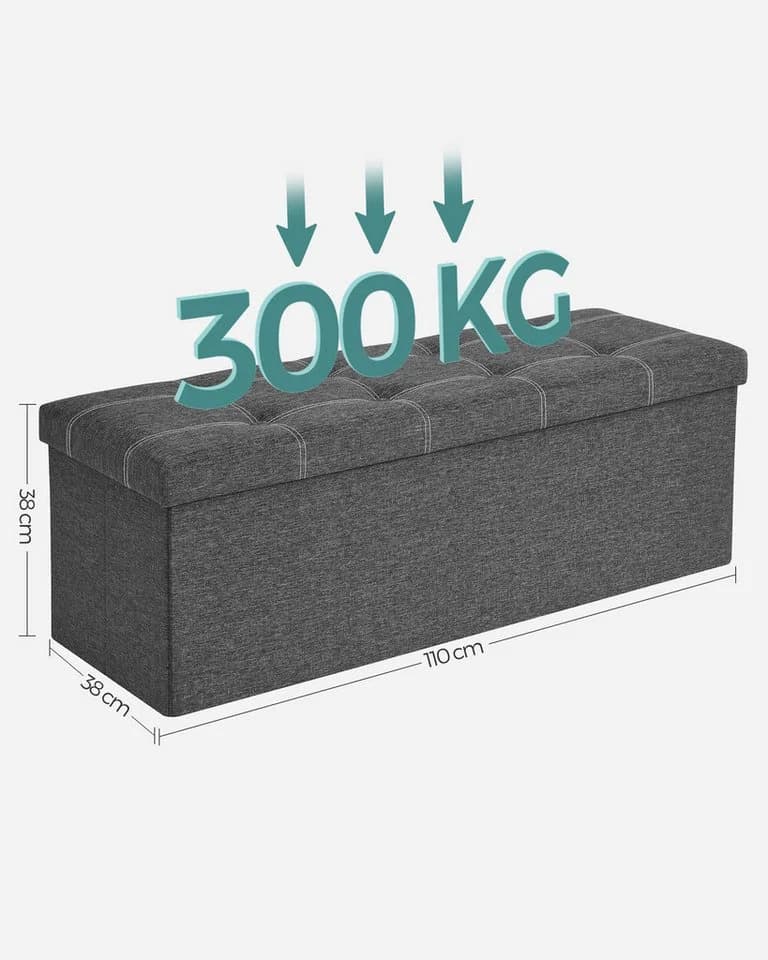 SONGMICS Sitzbank mit Stauraum Dunkelgrau - Bild 4