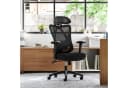 SONGMICS Bürostuhl Ergonomisch Verstellbare Lendenstütze und Kopfstütze Schwarz Bild 1