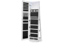 SONGMICS Schmuckschrank mit LED und Spiegel 360° drehbar weiß Bild 1