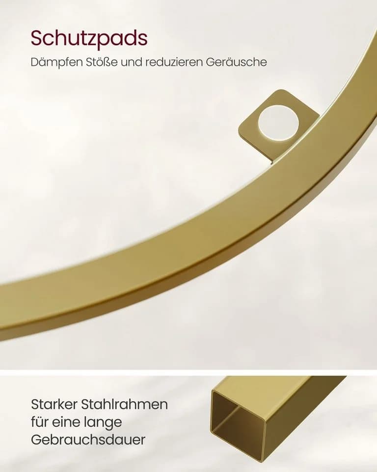 VASAGLE Eckregal 5 Ebenen Bücherregal Hartglas Goldfarben - Bild 5