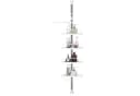 SONGMICS Duschablage Duschregal Höhenverstellbar 95-300 cm 4 Ablagen 3 Haken Eckregal Bild 2