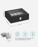 SONGMICS Uhrenbox Uhrenkasten 10 Fächer Glasdeckel Grau Bild 5