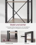 VASAGLE Bücherregal 6 Ebenen Greige-Schwarz Stahlrahmen Bild 3