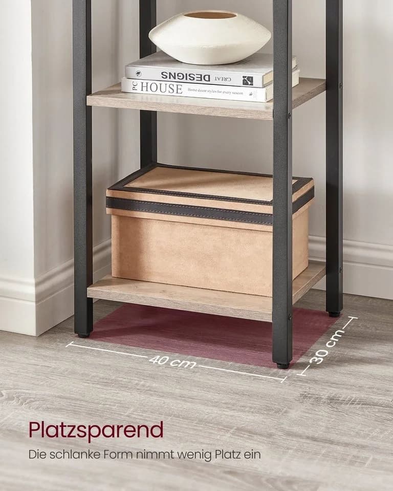 VASAGLE Bücherregal 6 Ebenen Greige-Schwarz Stahlrahmen - Bild 4