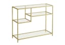 VASAGLE Konsolentisch Flurtisch Goldfarben Hartglas Bild 2