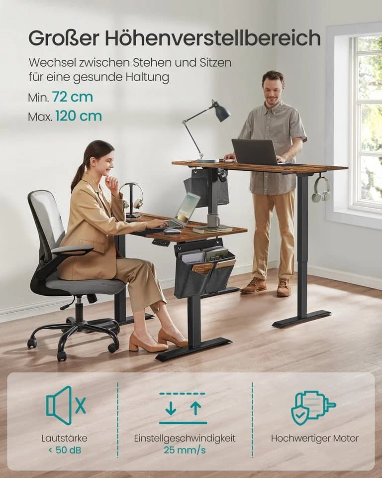 SONGMICS Schreibtisch Höhenverstellbar Elektrisch USB-C Anschluss 180 cm - Bild 3