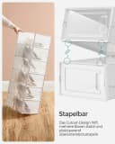 SONGMICS Schuhbox 18 Fächer Weiß Transparent Kunststoff Stapelbar Bild 4