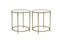 VASAGLE Beistelltisch 2-Set Hartglas Ø 50x55 cm Gold Bild 2