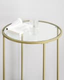 VASAGLE Beistelltisch 2-Set Hartglas Ø 50x55 cm Gold Bild 4