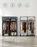 SONGMICS Stoffschrank Grau 140 x 43 x 174 cm Bild 4