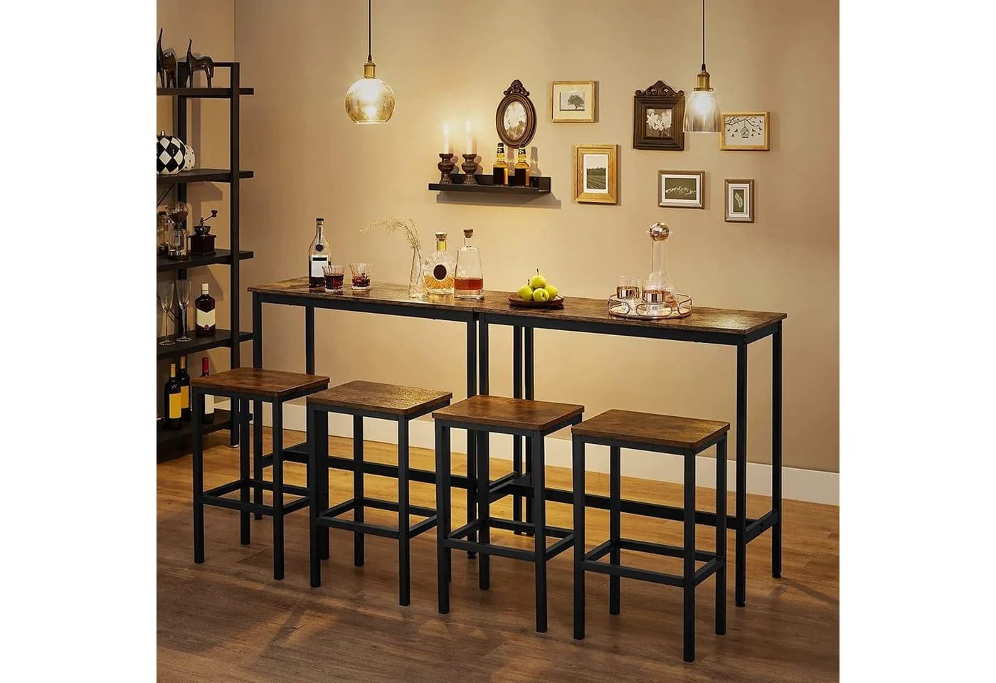 VASAGLE Barhocker-Set 4er, bis 120kg belastbar 40x30x65 cm
