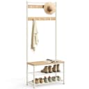 VASAGLE Garderobenständer 3-in-1 Design Beige Stahl 32 x 70 x 175 cm Bild 1