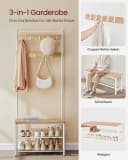 VASAGLE Garderobenständer 3-in-1 Design Beige Stahl 32 x 70 x 175 cm Bild 3
