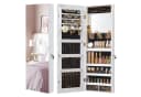 SONGMICS Schmuckschrank Spiegelschrank LED-Beleuchtung Make-up-Spiegel Weiß Bild 2