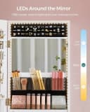 SONGMICS Schmuckschrank Spiegelschrank LED-Beleuchtung Make-up-Spiegel Weiß Bild 4