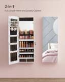 SONGMICS Schmuckschrank Spiegelschrank LED-Beleuchtung Make-up-Spiegel Weiß Bild 5