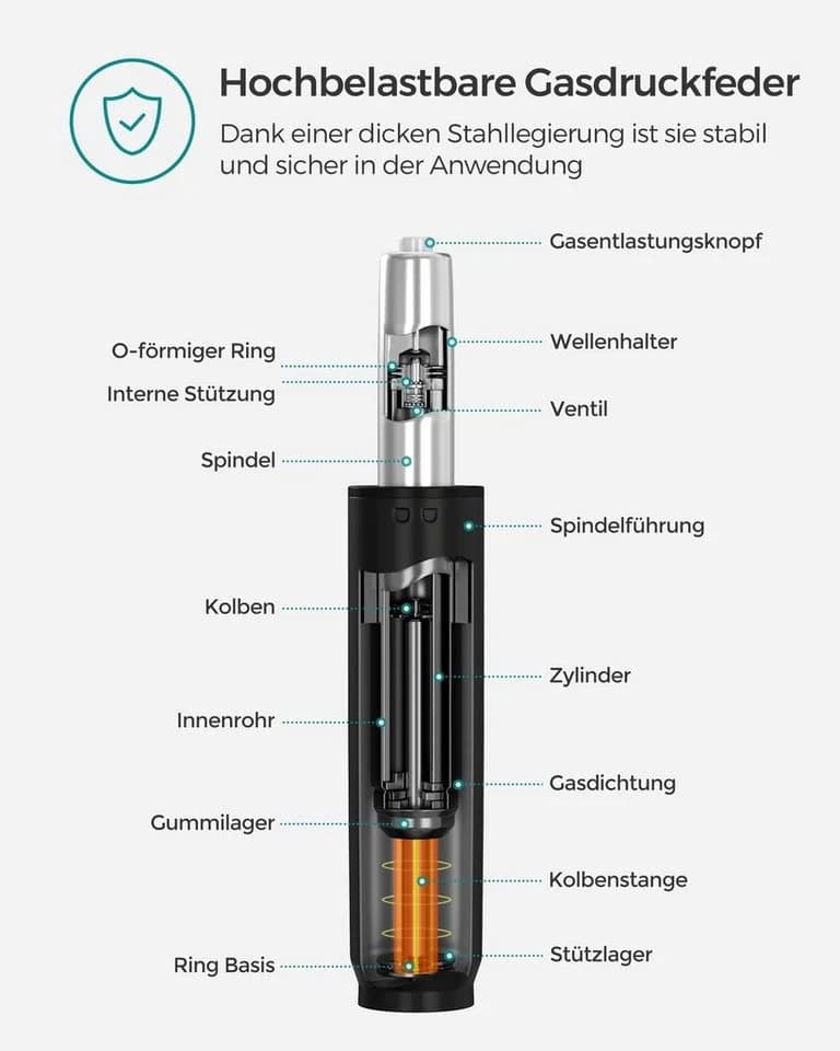 SONGMICS Drehstuhl Gasdruckfeder 255 mm - Bild 3