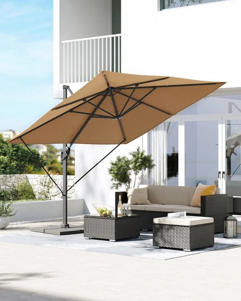 SONGMICS Sonnenschirm 290x290 cm UPF 50+ 360° drehbar