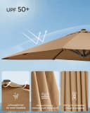 SONGMICS Sonnenschirm 290x290 cm UPF 50+ 360° drehbar Bild 3