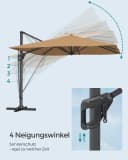 SONGMICS Sonnenschirm 290x290 cm UPF 50+ 360° drehbar Bild 5