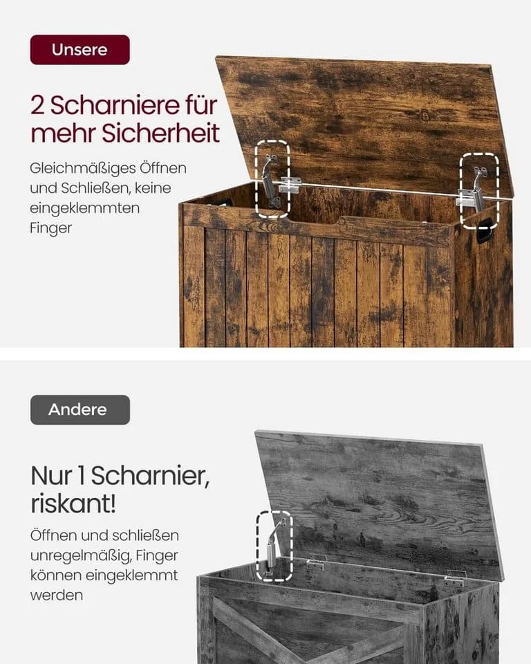 VASAGLE Sitzbank mit Stauraum 76 x 40 x 48 cm - Bild 4