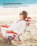 SONGMICS Campingstuhl Klappbar mit Verstellbarer Rückenlehne Rot-Weiß Bild 4