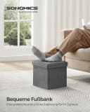 SONGMICS Sitzhocker 30x30x30cm Faltbar Dunkelgrau Bild 3