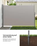 SONGMICS Seitenmarkise Bodenanker für Standpfosten Seitenmarkisen Grau Bild 4
