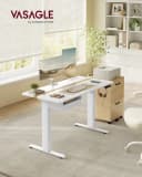 Moderner Schreibtisch aus Holz und Stoff Bild 1