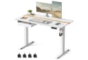Moderner Schreibtisch aus Holz und Stoff Bild 2