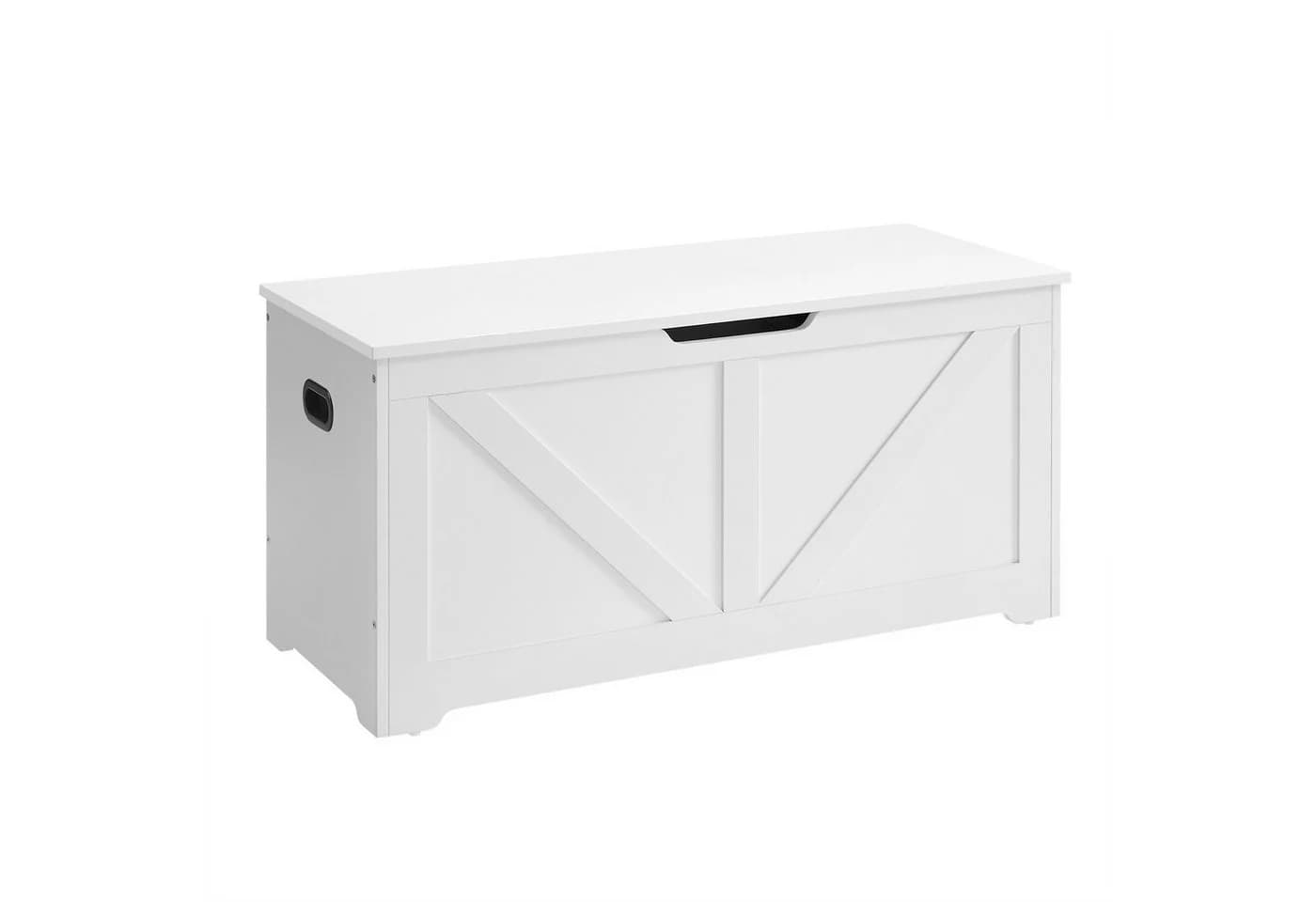 VASAGLE Sitzbank mit Stauraum Scheunenstil Weiß - Bild 2