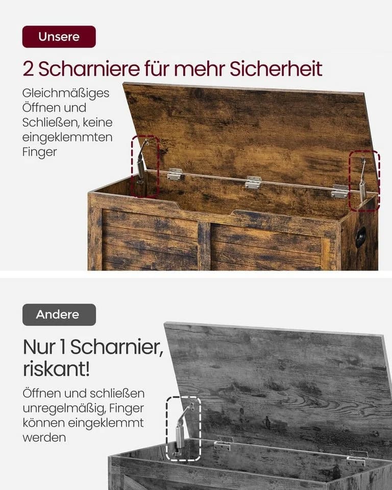 VASAGLE Sitzbank mit Stauraum 80/100 cm Breite - Bild 5