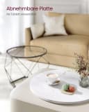 VASAGLE Couchtisch-Set 2er Beistelltisch Weiß-Schwarz Holzspanplatte Bild 5