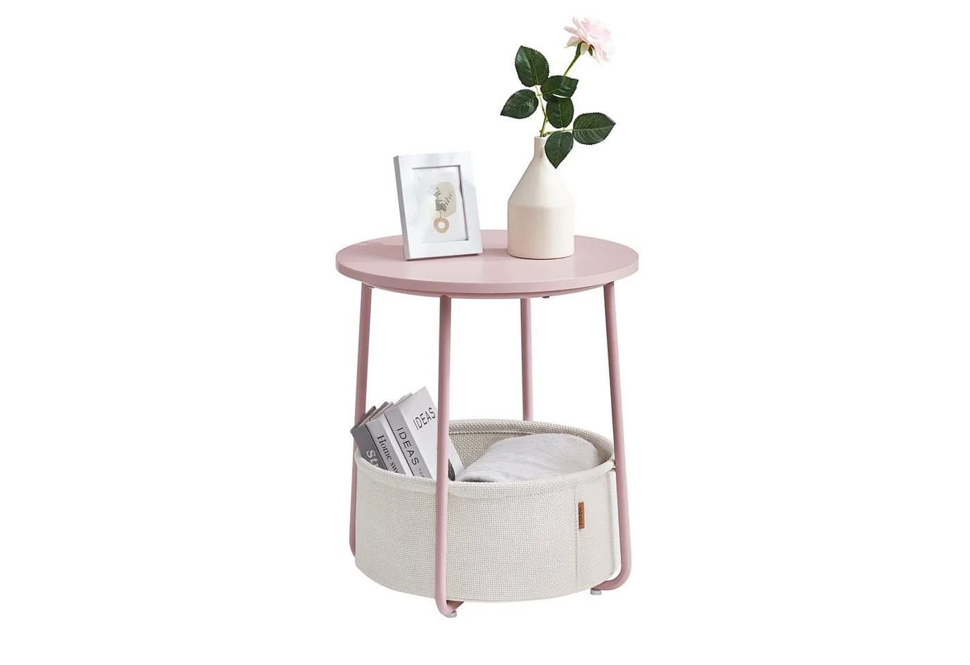 VASAGLE Beistelltisch Rund Couchtisch Rosa Modern - Bild 2