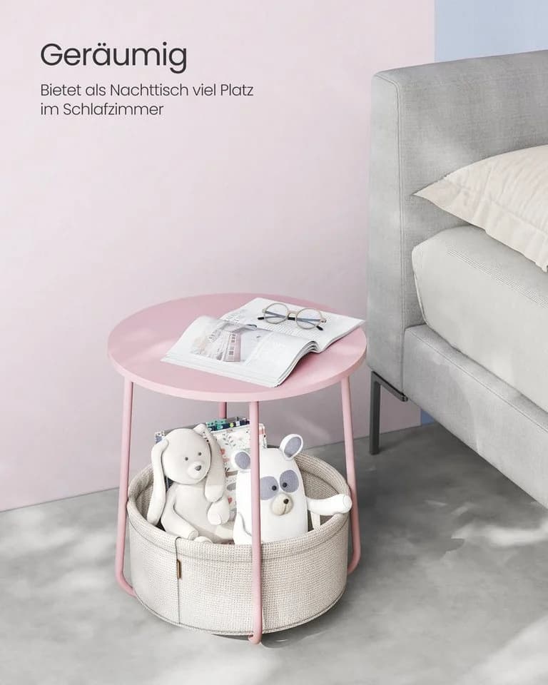 VASAGLE Beistelltisch Rund Couchtisch Rosa Modern - Bild 3