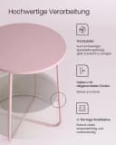 VASAGLE Beistelltisch Rund Couchtisch Rosa Modern Bild 5