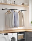 SONGMICS Wandgarderobe 170 cm Kleiderstange Schwarz Stahl Bild 3