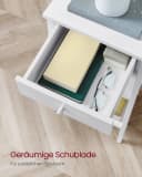 VASAGLE Nachttisch 1-St. Weiß mit Schublade und 2 Ablagen Bild 4