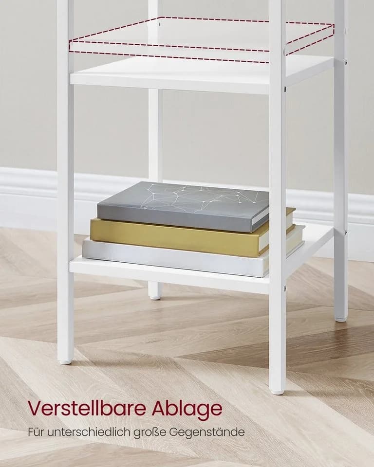 VASAGLE Nachttisch 1-St. Weiß mit Schublade und 2 Ablagen - Bild 5