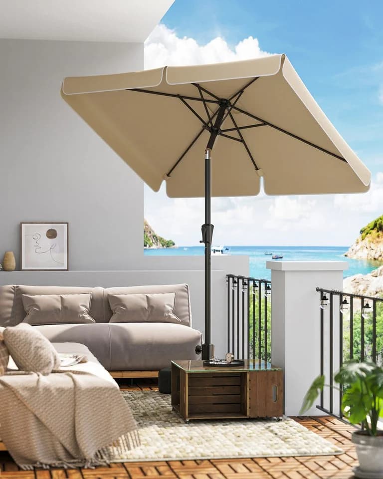 SONGMICS Sonnenschirm 200x150 cm Balkon UPF 50+