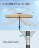 SONGMICS Sonnenschirm 200x150 cm Balkon UPF 50+ Bild 4